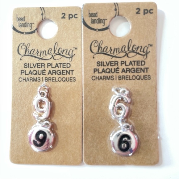 Charmalong Silver Plated Number Charms by Bead Landing Choose 6 or 9 Set - Picture 2 of 4
